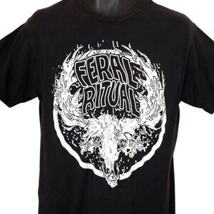 Feral Ritual T Shirt Mens Size Large Black Skull Streetwear